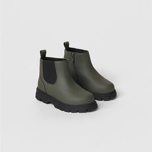 Zara Khaki Green Ankle Boots